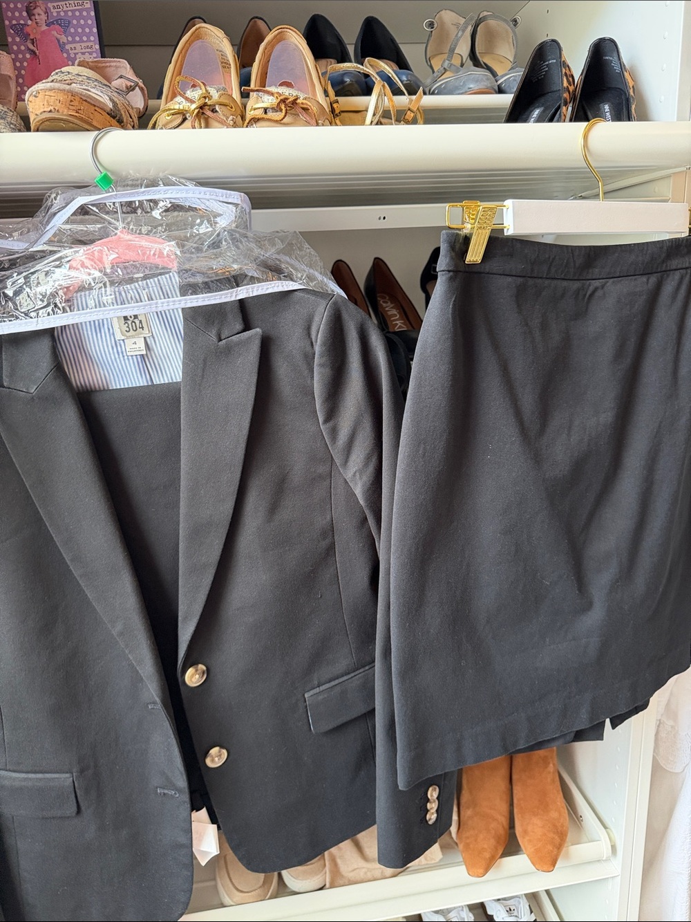 JCrew Black Women's Suit Skirt, Pants and Blazer Set
